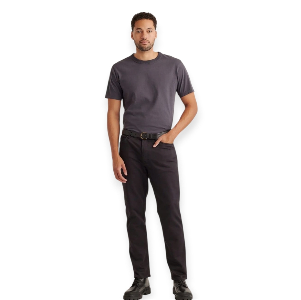 Quince Comfort Stretch Traveler 5-Pocket Preppy Pants Black Trousers - Men's